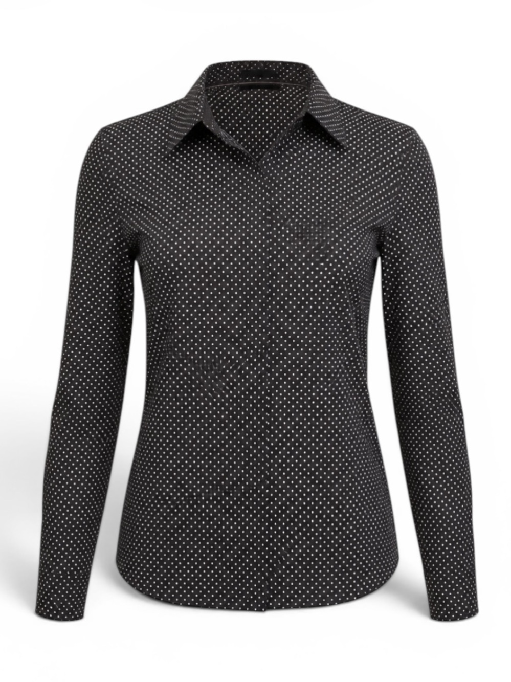 H&M Navy Polka Dot Button-Up L/S Shirt